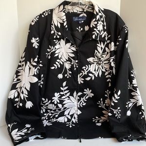 Susan Graver fully lined zip front floral graphic blazer jacket size 2X